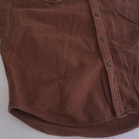 Vintage Eddie Bauer Brown Hunting Outdoors 100% Cotton Button Down Shirt L - Picture 7 of 11